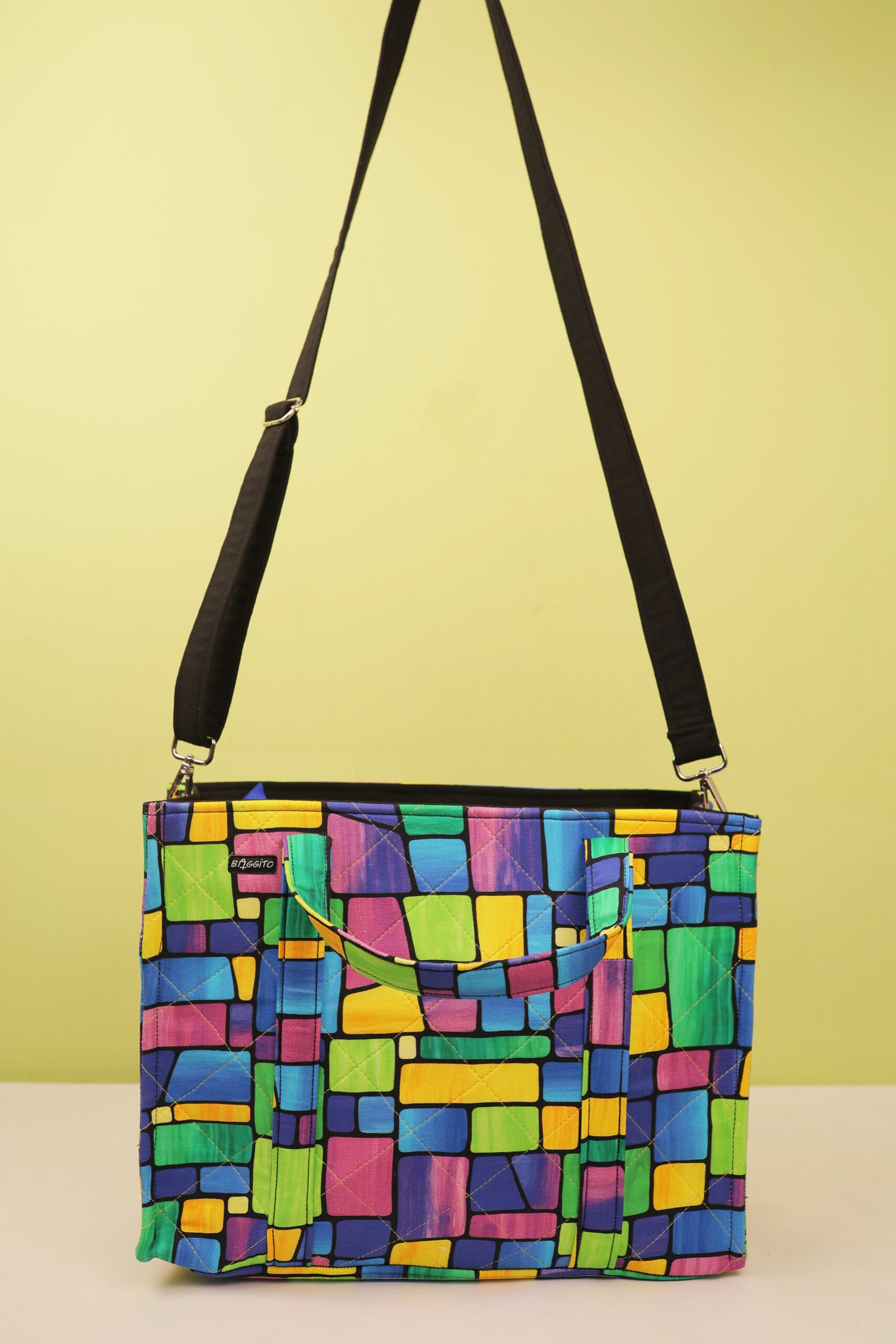Baggito Rainbow Mosaic Quilted Tote Bag