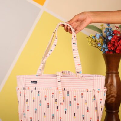 Baggito Pink Floral Adventure & Diaper Tote