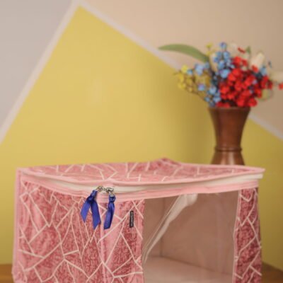 Baggito Pink Geometric Clothes Organizer with Clear Window