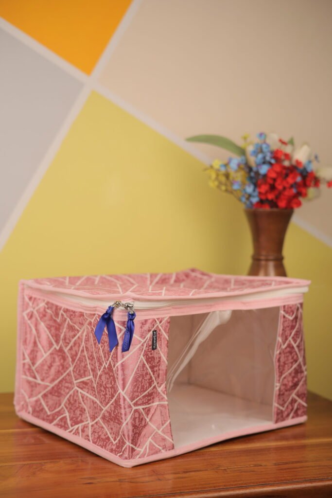 Baggito Pink Geometric Clothes Organizer with Clear Window