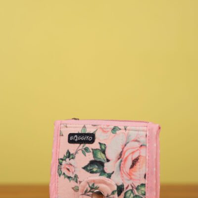 Baggito French Rose Mini Wallet with Polka Dot Trim