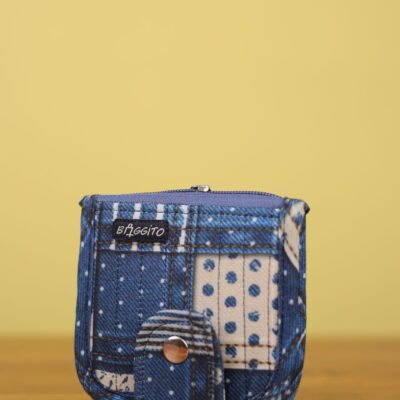 Baggito Blue Denim Patchwork Mini Wallet