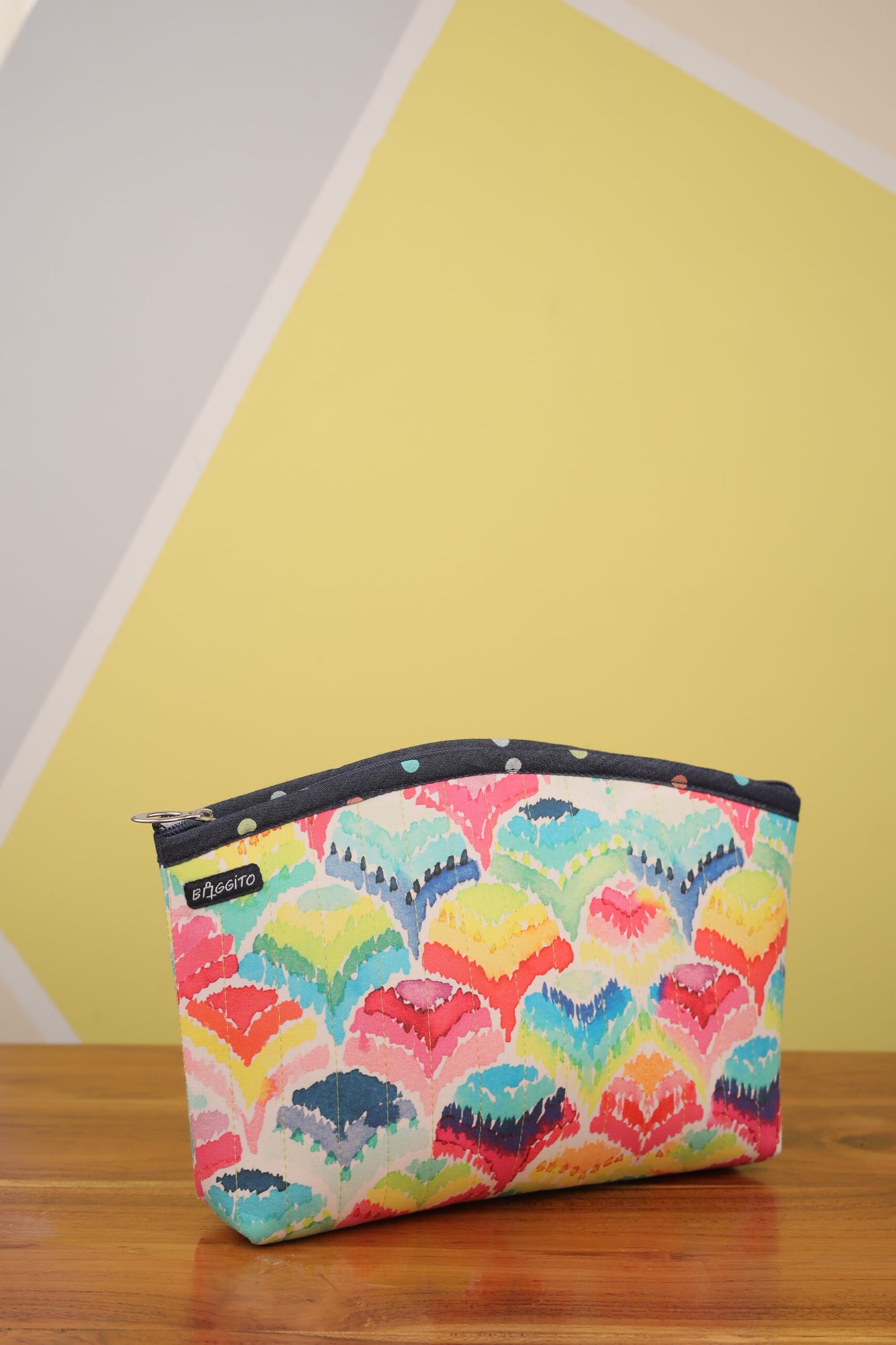 Baggito Watercolor Ikat Quilted Pouch Combo Set (Set of 3)