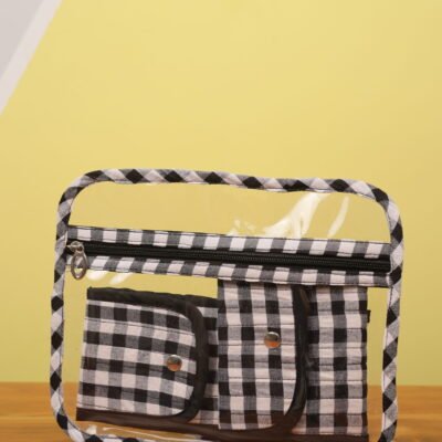Baggito Black & White Gingham Personal Care Travel Combo